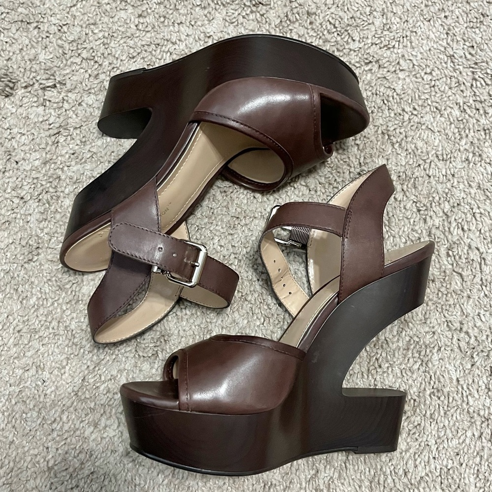 BCBG Brown Cut Out Heels
